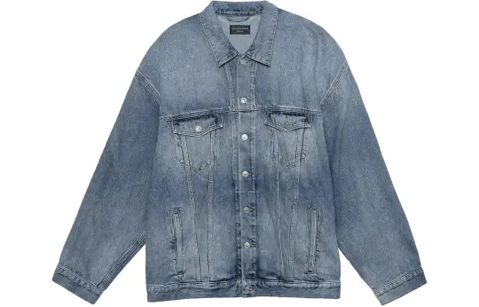 Balenciaga Oversized Political Campaign Logo Denim Jacket