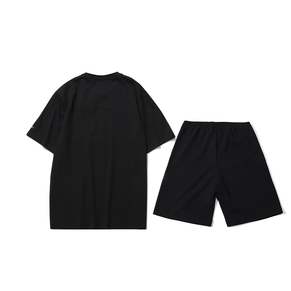Li Ning Casual Sportswear Men’s Black Short Sleeved Shirt+Black Shorts