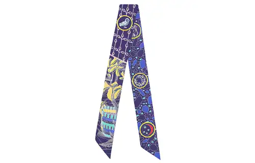 HERMES Silk Scarves Women's Indigo