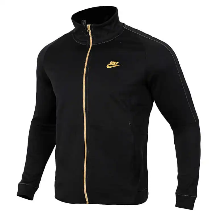 Nike Jackets Men's Black Gold Stand Collar Moderate Other