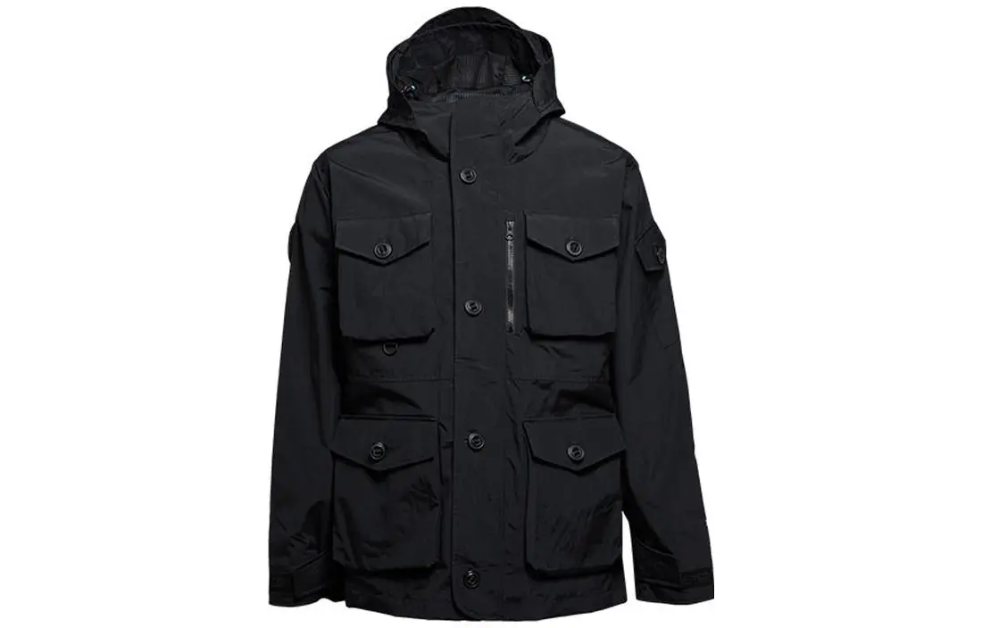 Converse Jackets Men's Black Hooded Moderate Workwear