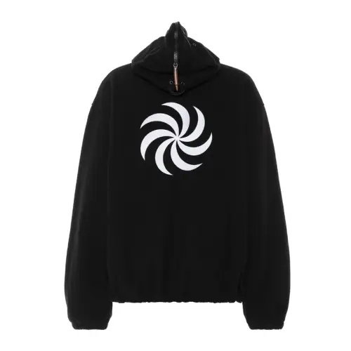 Vetements Jackets Men's Black Hooded Moderate Straight Fit