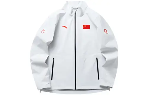 ANTA Jackets Men's White Stand Collar Moderate Other
