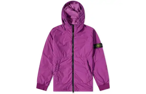 STONE ISLAND Jackets Men's Purple Hooded Non Detachable Moderate Other