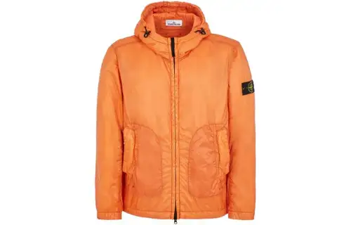 STONE ISLAND SS23 Jackets Men's Orange Hooded Moderate Other