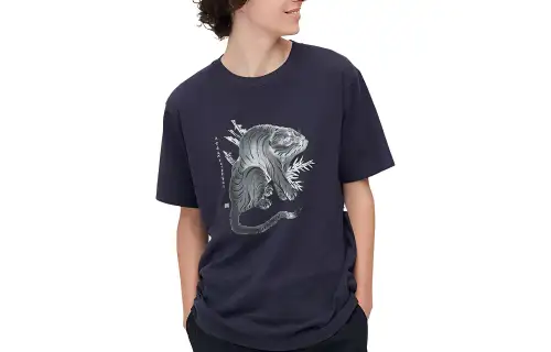 UNIQLO T Shirts Unisex Dark Gray Crew Neck Moderate Other