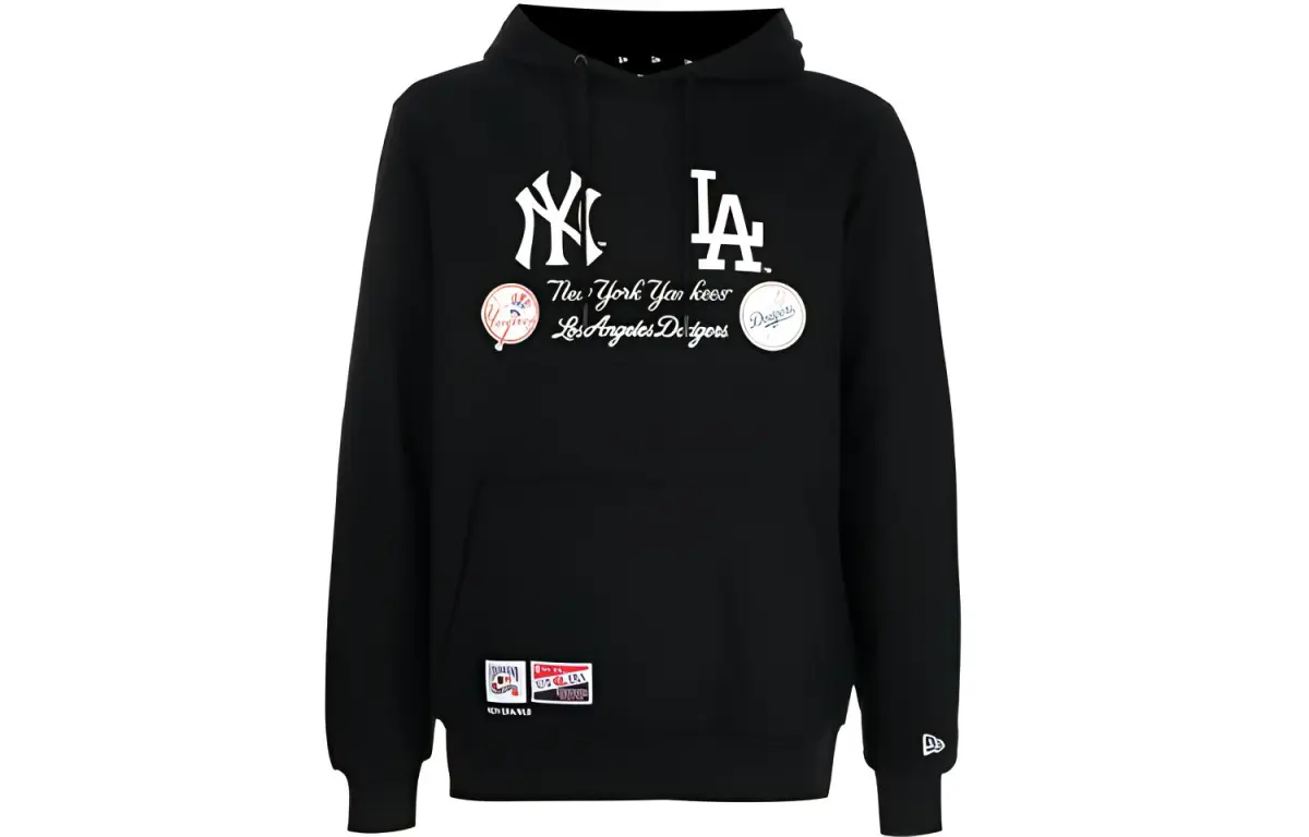 New Era Sweatshirts Men's Black Hooded (Non-detachable) Moderate
