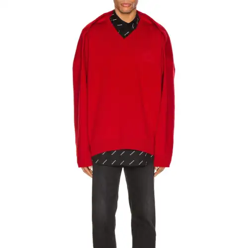 Balenciaga V Neck Logo Knitwear