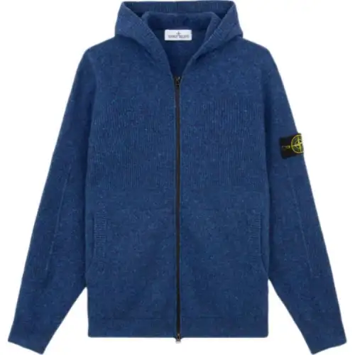STONE ISLAND Zip-Up Knitted Hoodie