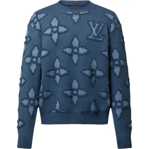 LOUIS VUITTON Textured Cotton Crewneck