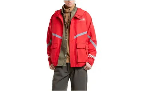 ANTA Jackets Men's Red Hooded Moderate Other