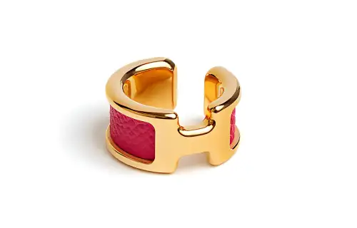 HERMES Clip On Earrings Women's Bright Pink