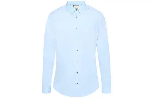 GUCCI Shirts Men's Blue Lapel Moderate Other