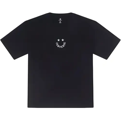 Converse T Shirts Men's Black Crew Neck Moderate Straight Fit