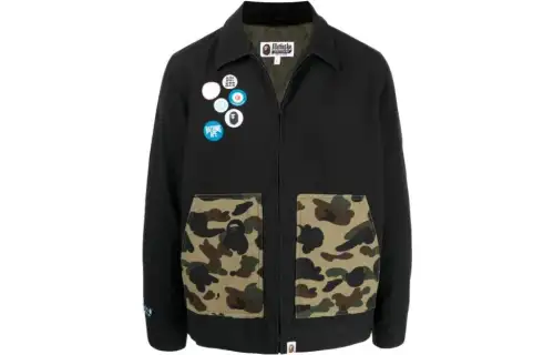 A BATHING APE Bape Jackets Men's Black Lapel Moderate Other