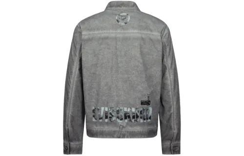 EVISU Jackets Men's Light Gray Lapel Moderate Other
