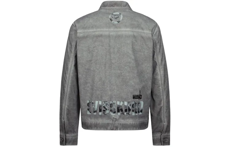 EVISU Jackets Men's Light Gray Lapel Moderate Other