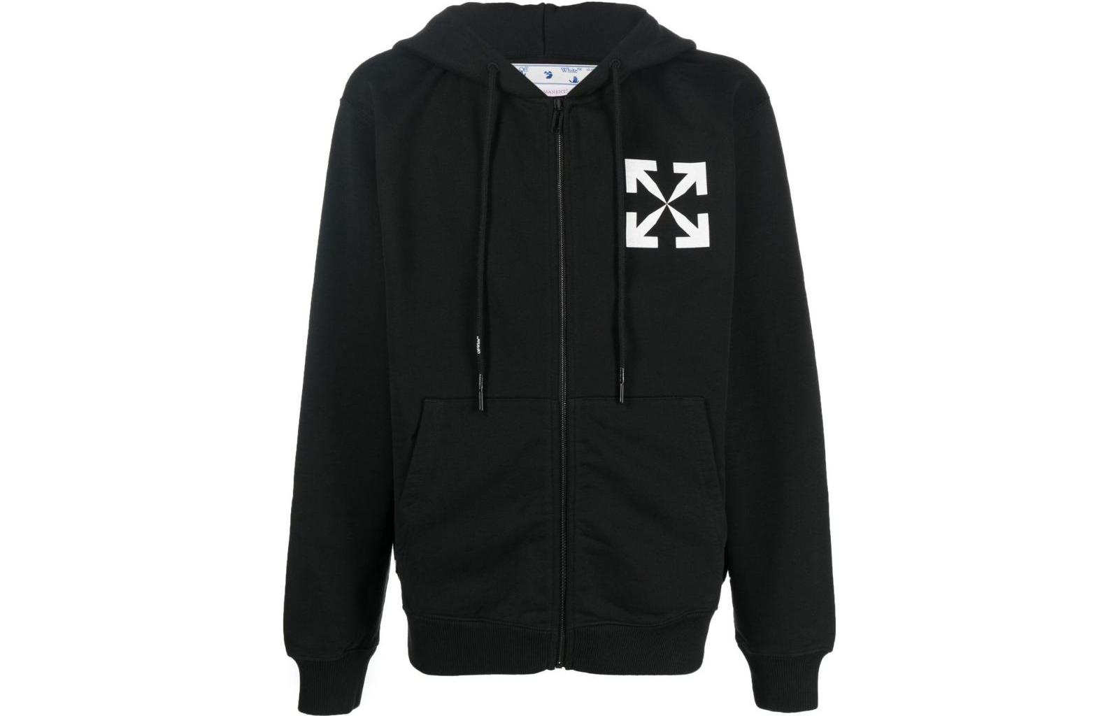 OFF WHITE Single Arrow Slim Fit Zip up Hoodie