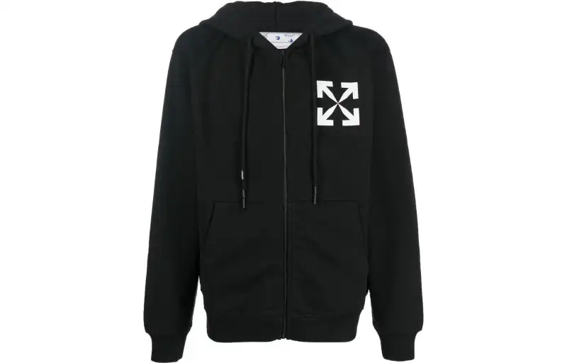 OFF WHITE Single Arrow Slim Fit Zip up Hoodie