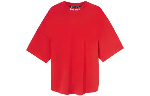 PALM ANGELS Mock Neck Logo T Shirt