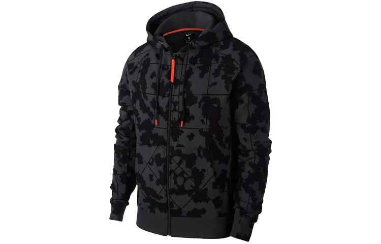 Nike Jackets Men's Dark Gray Hooded (Non-detachable) Moderate Straight Fit