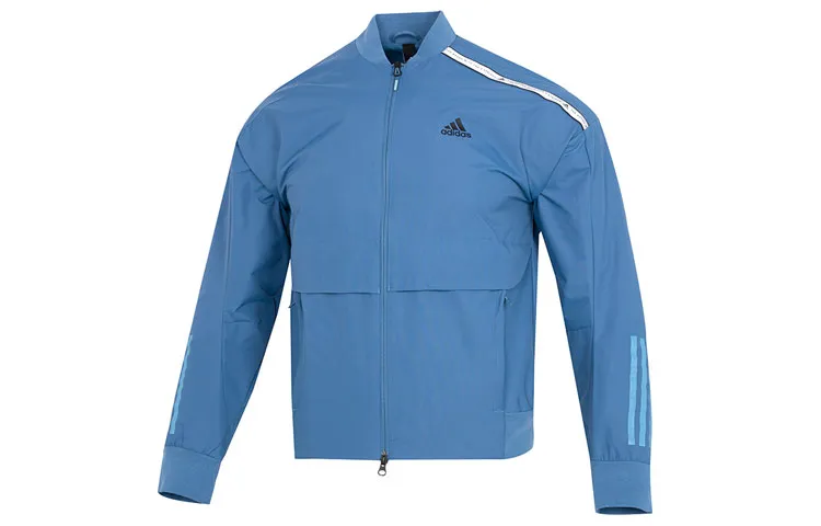 Adidas Jackets Men's Blue Baseball Collar Moderate Hard Shell