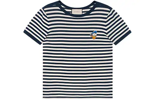 GUCCI T Shirts Unisex Dark Blue Crew Neck Moderate Straight Fit