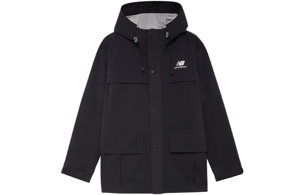 New Balance Jackets Men's Black Hooded Moderate Workwear