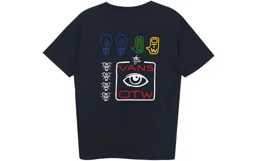 Vans BURDA T Shirts Men's Black Crew Neck Moderate Straight Fit