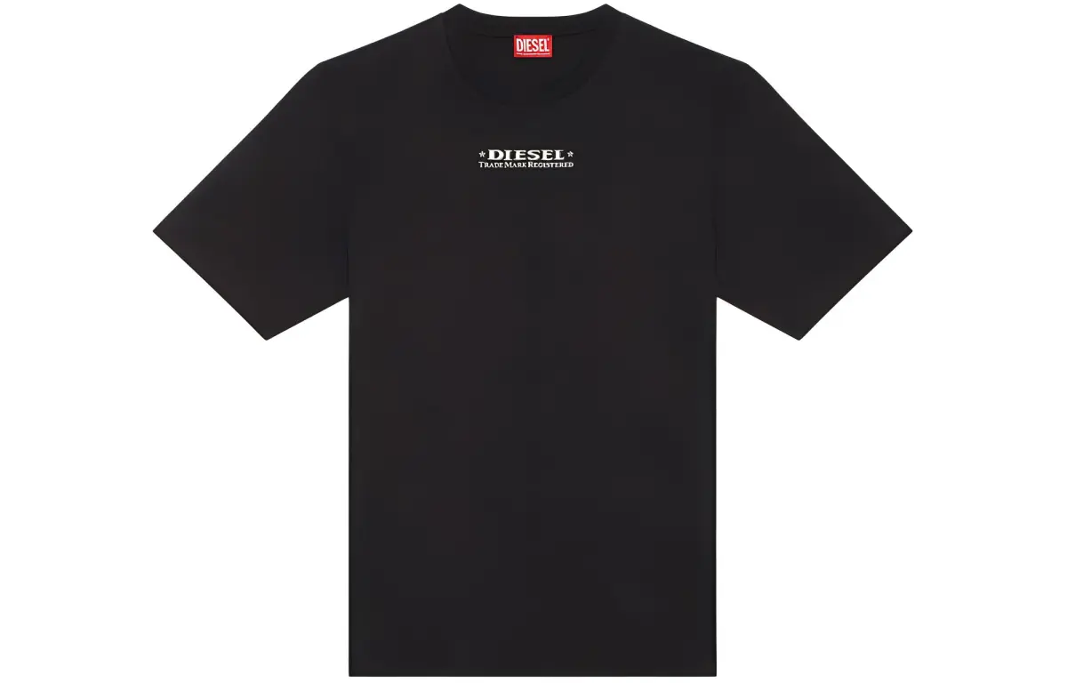 DIESEL T-Shirts Men's Black Crew Neck Moderate