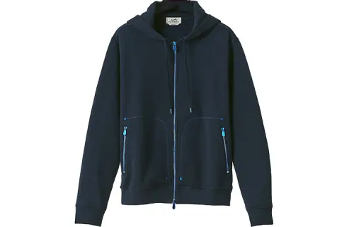 HERMES Jackets Men's Blue Hooded Moderate Other