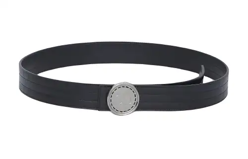 DIOR Letter Label Leather Belts Men's Black 