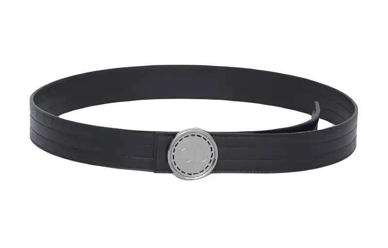 DIOR Letter Label Leather Belts Men's Black