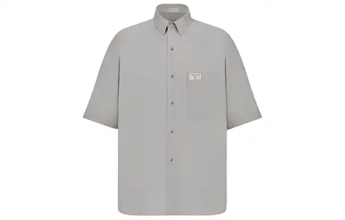 DIOR Quarterly New Products Shirts Men's Gray Polo Collar Moderate
