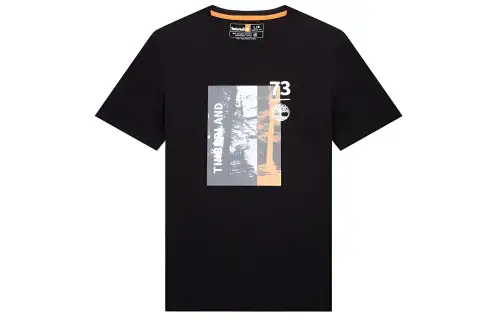 Timberland Drop Shoulder Sleeve T Shirt Men's Black