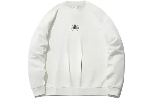 Li Ning Sweatshirts Men's Ivory Crew Neck Moderate Regular