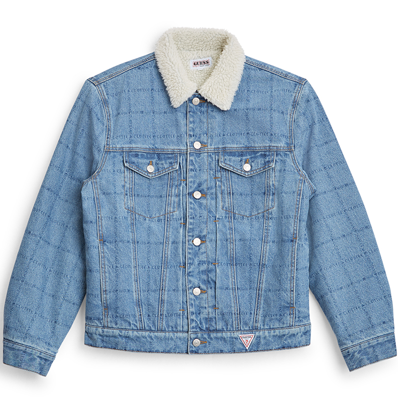 Мужская джинсовая куртка CLOT x GUESS (синяя)