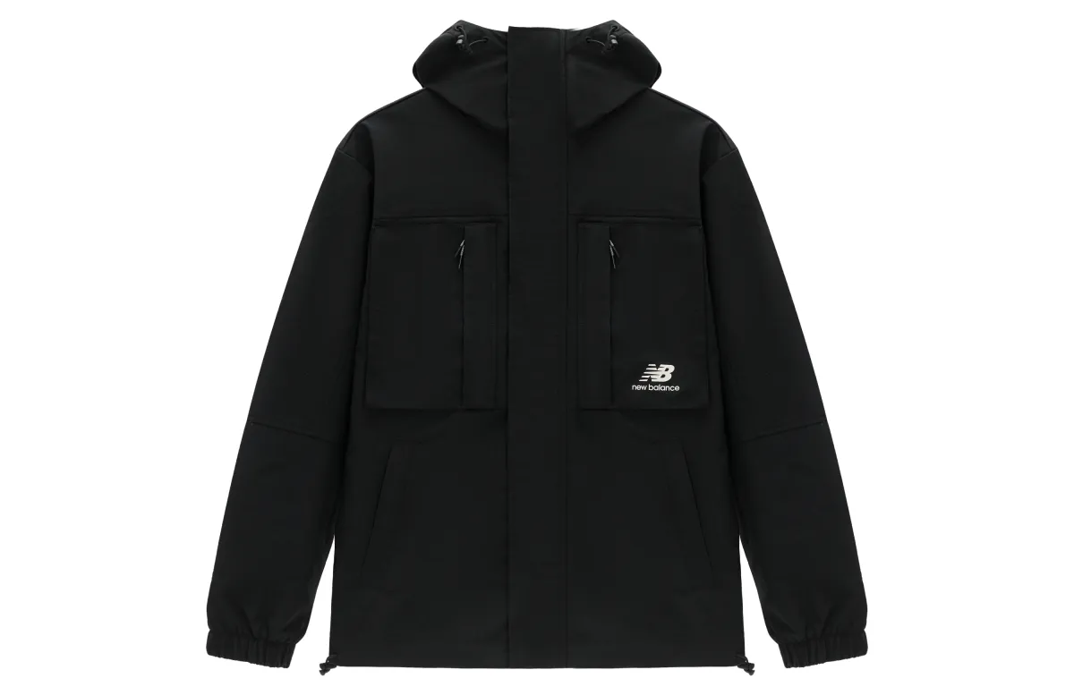 New Balance Jackets Men's Black Hooded (Non-detachable) Moderate Straight Fit