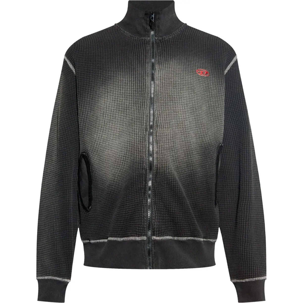 DIESEL S Wafy Zip Faded Effect Sweatshirt