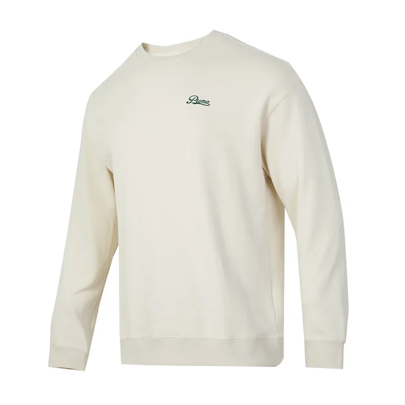 PUMA Sweatshirts Men's White Crew Neck Moderate Straight Fit
