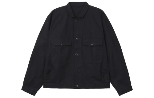 UNIQLO U Collection Jackets Men's Black Turndown Pointed Collar Moderate Straight Fit