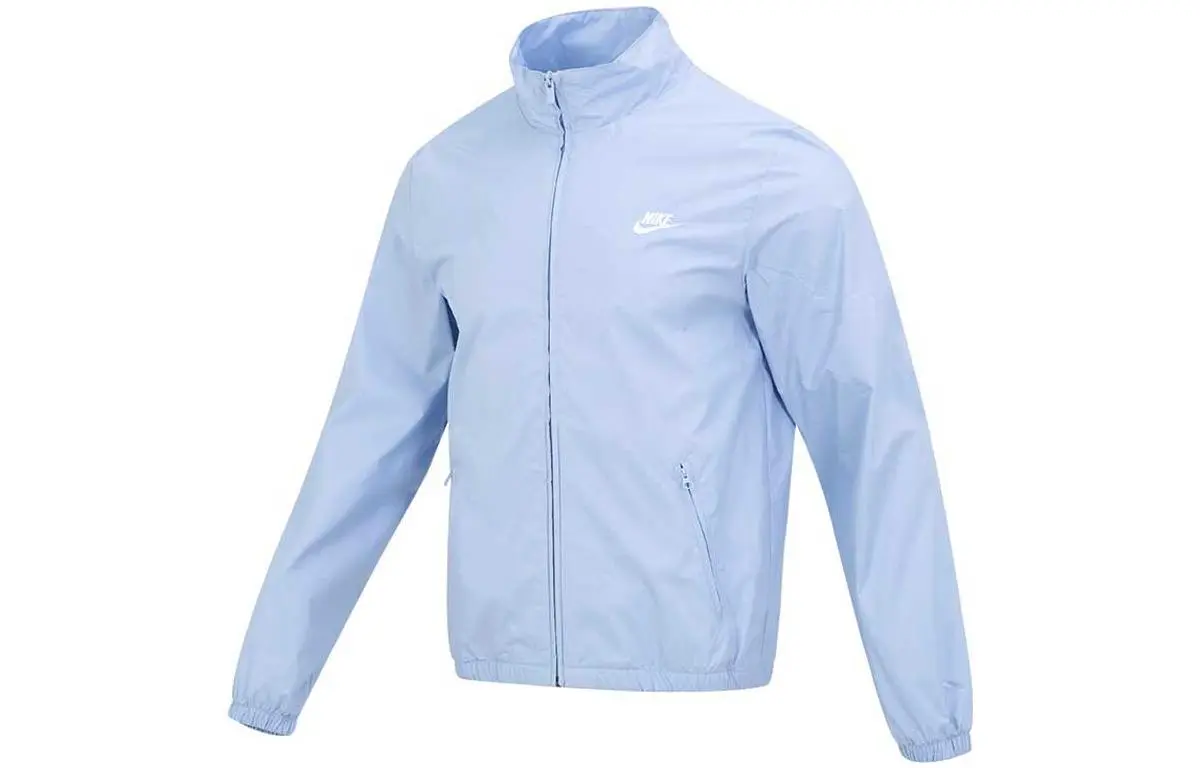 Nike Club Jackets Men's Blue Stand Collar Moderate Other