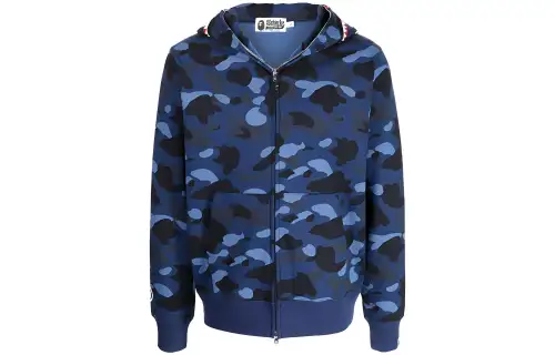 A BATHING APE Jackets Men's Blue Hooded Moderate Other