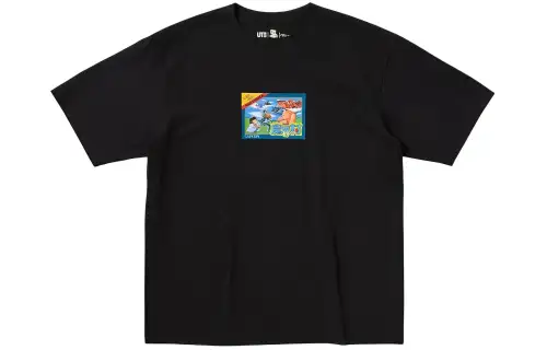 UNIQLO Kosuke Kawamura X Capcom Collaboration T Shirts Unisex Black Crew Neck Moderate
