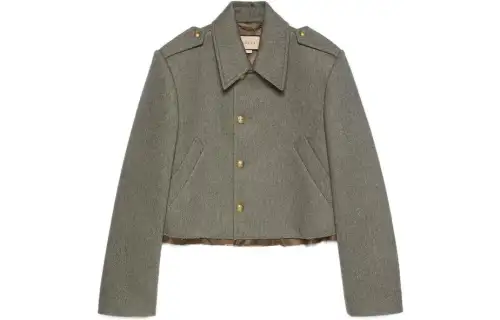 GUCCI Jackets Men's Gray Lapel Moderate Other