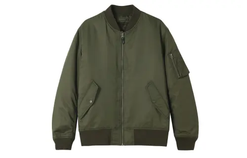 UNIQLO Jackets Men's Green Baseball Collar Moderate Workwear
