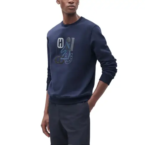 HERMES SS25 Sweatshirt Men's Deep Sea Blue