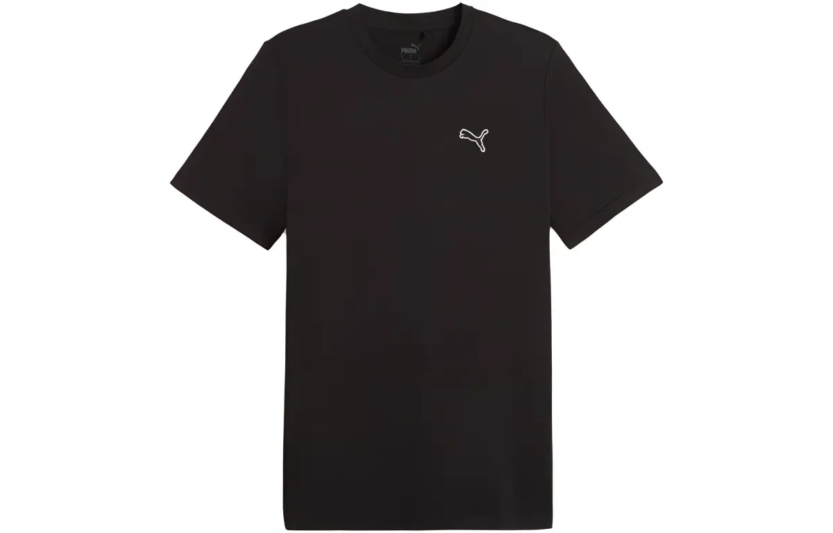 PUMA T-Shirts Men's Black Crew Neck Moderate Straight Fit