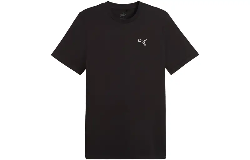 PUMA T Shirts Men's Black Crew Neck Moderate Straight Fit