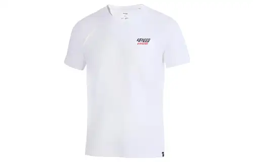 Li Ning T Shirts Men's White Crew Neck Moderate Straight Fit